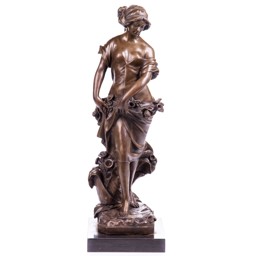 Nő virágokkal - bronz szobor, Jugendstil képe